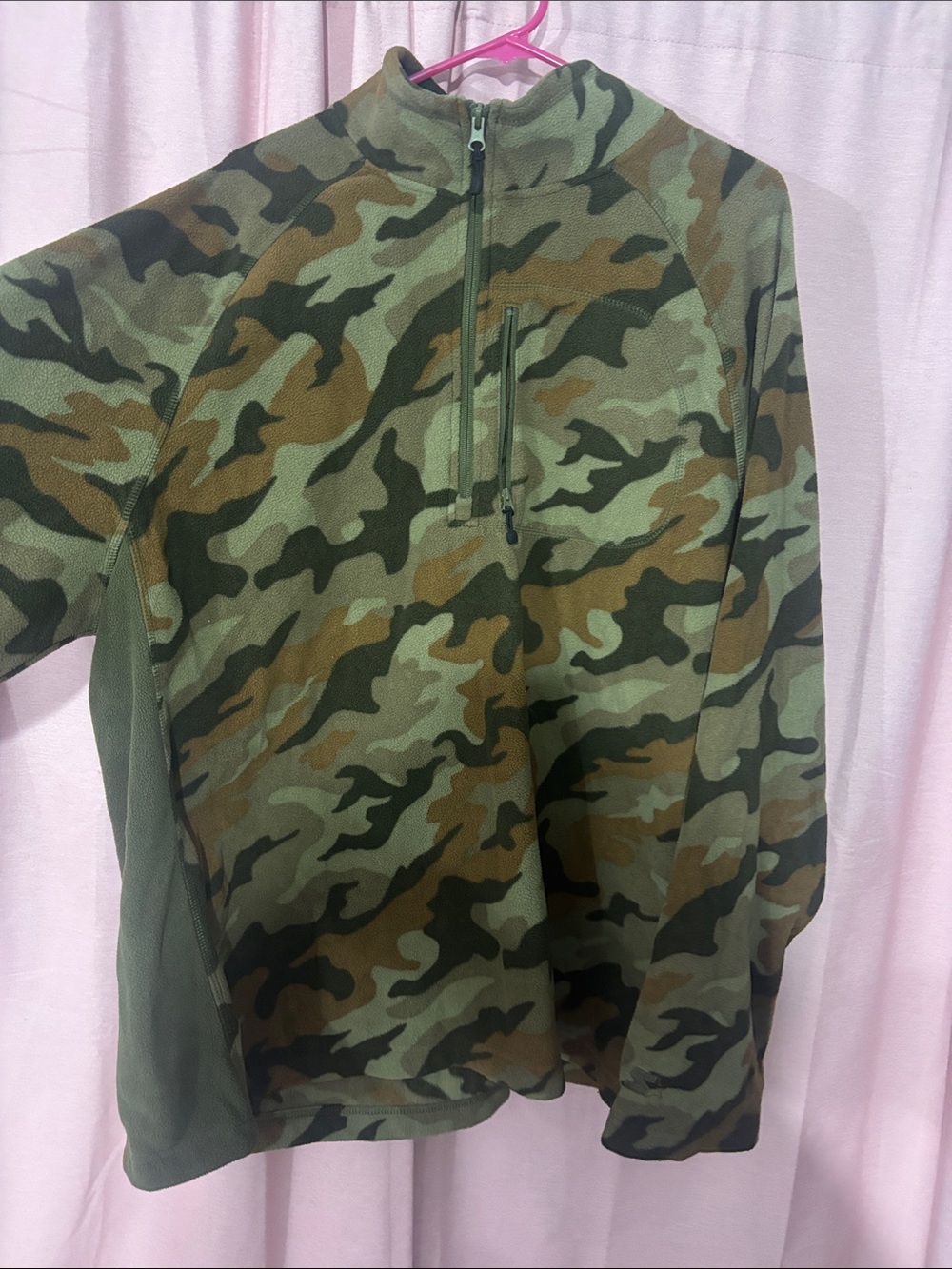 STARTER Men's Camo Lightweight Half-Zip Shirt Jacket - Green/Brown/Black